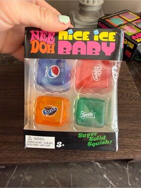 Super Solid Squish Soda Ice Cube Toys - Blue, Red, Orange, Green